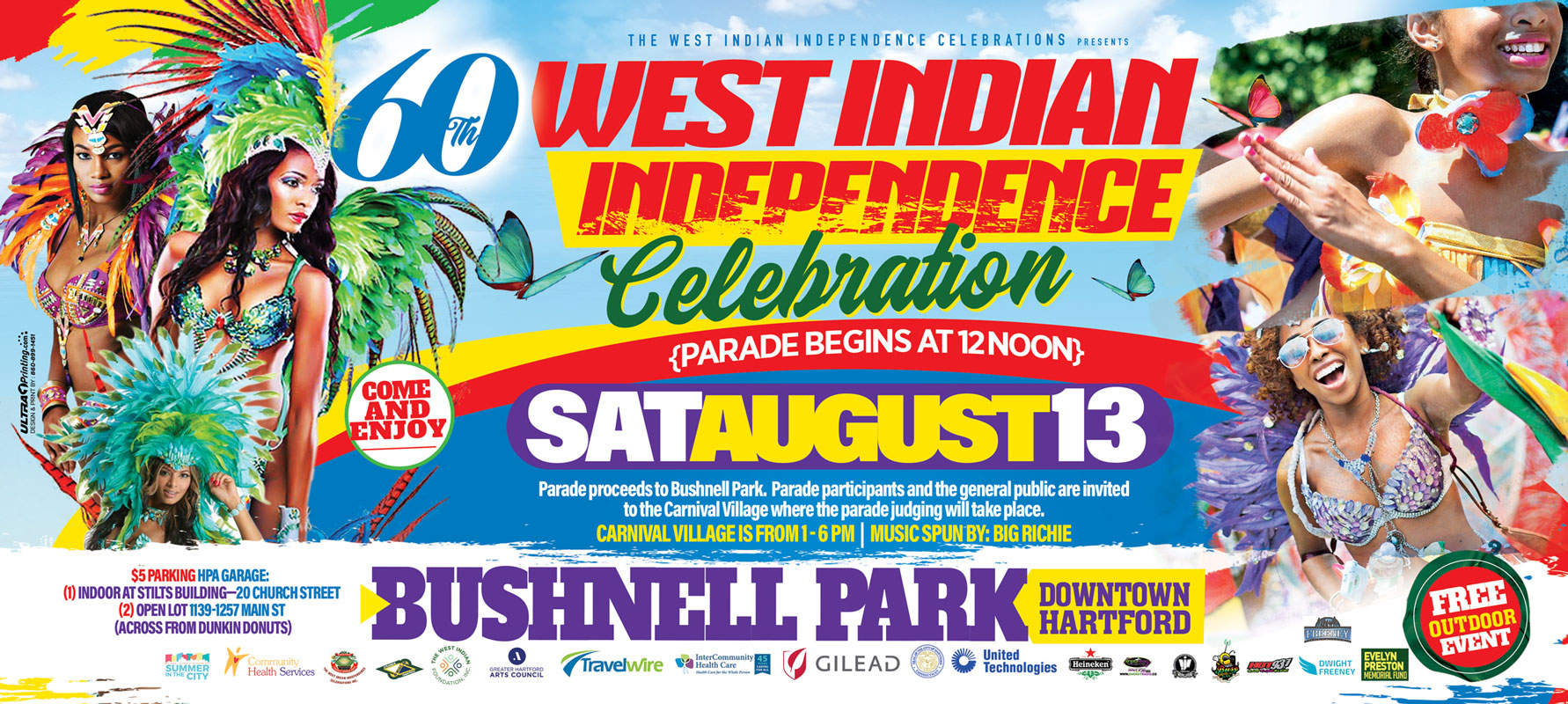 60th WIIC Hartford - Flyer Back - West Indian Independence Celebration Concert & Parade 2022